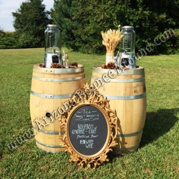 Wine barrel table rentals in Denver